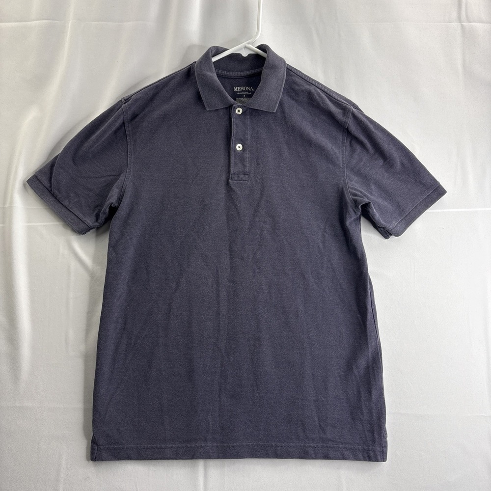Merona The Ultimate Polo Shirt Men's Small Black Formal Short Sleeve